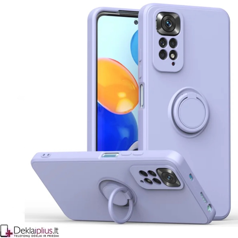 Švelnaus silikono dėklas su žiedu - šviesiai violetinis (Xiaomi Redmi Note 10 Pro) Švelnaus silikono dėklas su žiedu - šviesiai violetinis (Xiaomi Redmi Note 10 Pro)